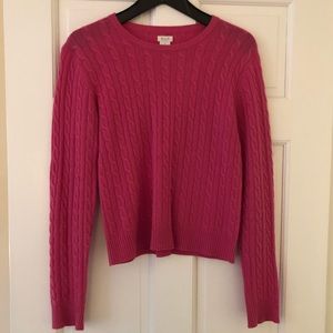 Pink cable knit cashmere sweater - size S
